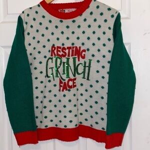 Resting Grinch Face Ugly Christmas Sweater